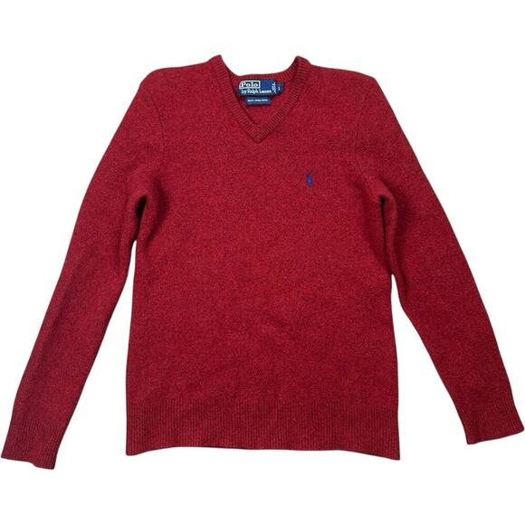Polo by Ralph Lauren Vintage 90’s Red Lambs Wool Sweater - Picture 1 of 6